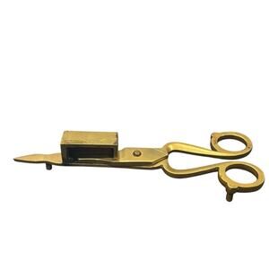 Vintage MCM Brass Candle Wick Trimmer Snuffer Scissors Hearth Tool